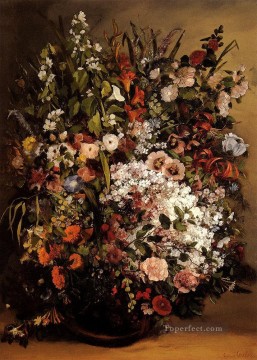 Bouquet Of Flowers In A Vase Realist Realism painter Gustave Courbet Oil Paintings